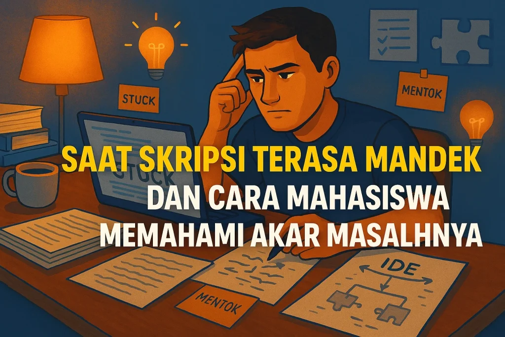 Mahasiswa merasa panik karena skripsi tidak selesai tepat waktu dan deadline semakin dekat