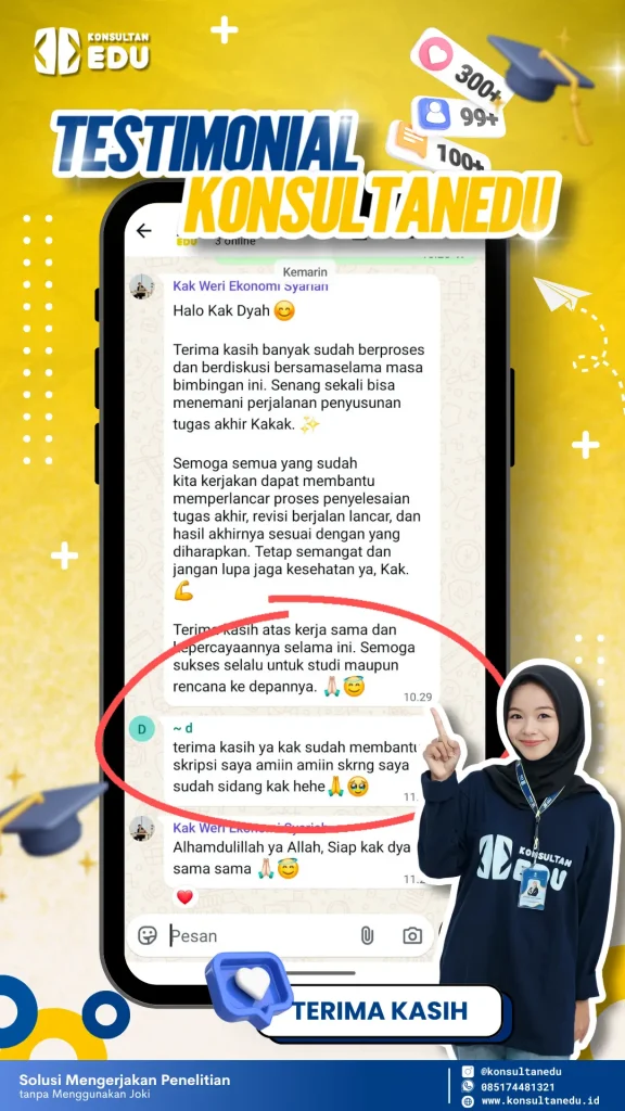 Testimoni mahasiswa setelah konsultasi olah data skripsi online