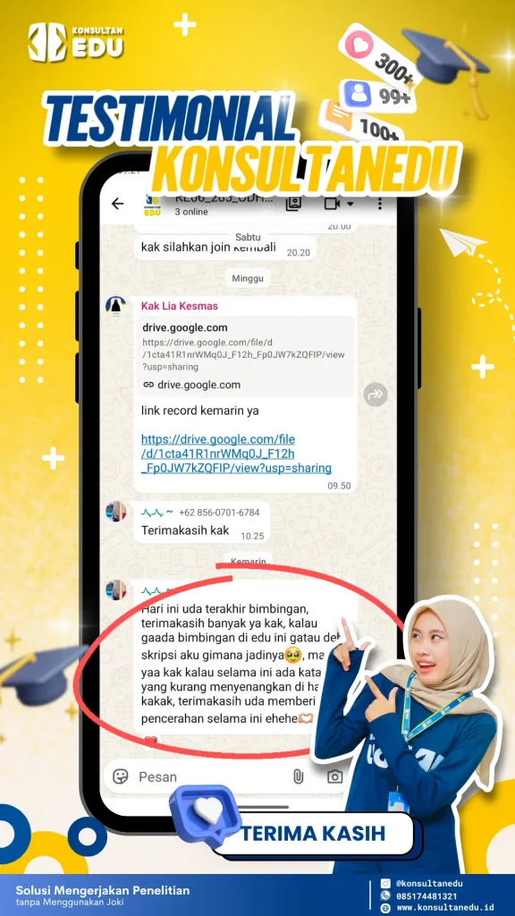 Testimoni bimbingan olah data sampai hasil siap dibahas