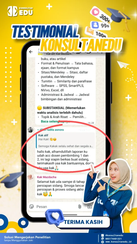 Testimoni bimbingan olah data kuantitatif untuk skripsi