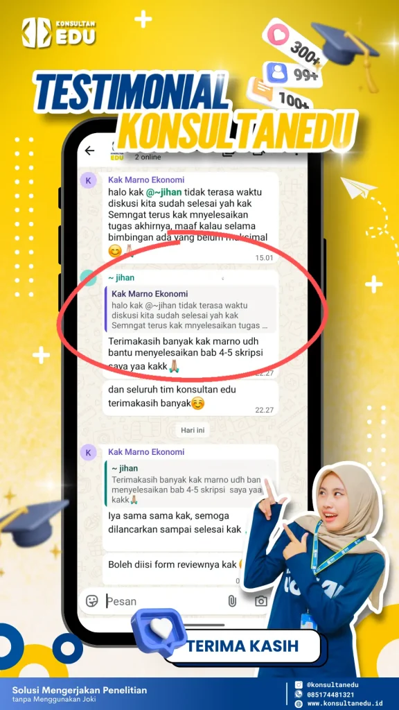 Testimoni mahasiswa setelah mengikuti bimbingan olah data online
